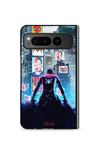 Tolwak غطاء حماية لجهاز جوجل بيكسل فولد 5G بتصميم سبايدر مان