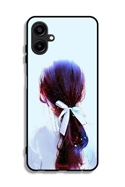 Tolwak غطاء حماية لهاتف Samsung Galaxy F06 5G مع ربطة شعر وفن فتاة مع رباط شعر