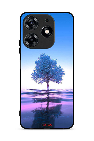 Tolwak غطاء حماية لهاتف تكنو سبارك 10 برو 4G بتصميم شجرة نيون وانعكاس مائي وف...