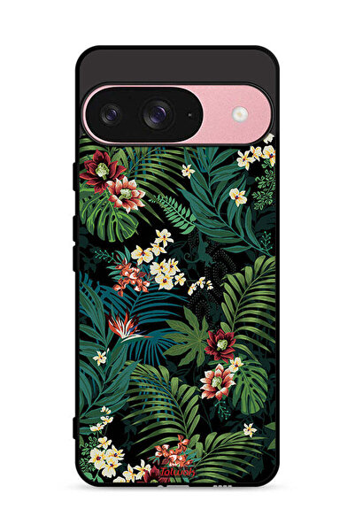 Tolwak غطاء حماية لهاتف Google Pixel 9 بنقشة أوراق استوائية