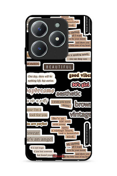 Tolwak غطاء حماية لهاتف Realme C63 4G بملصقات اقتباسات جميلة