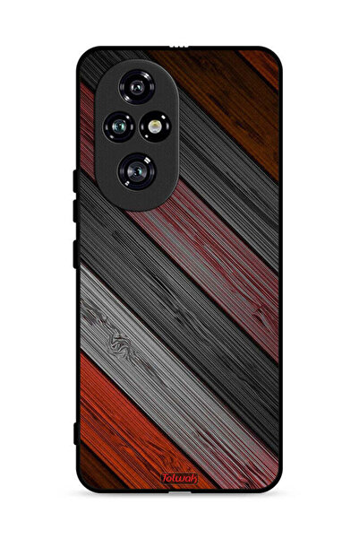 Tolwak غطاء حماية لهاتف Honor 200 Pro 5G بنمط خشبي ملون