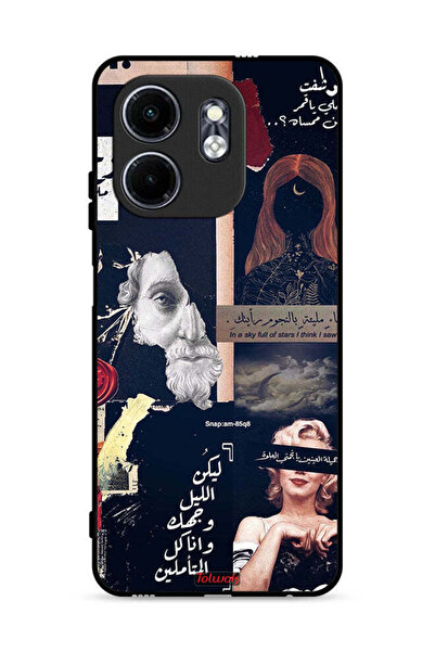 Tolwak غطاء حماية لهاتف إنفينيكس هوت 50i 4G بعبارات عربية ووجوه مقطوعة