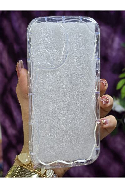 Magic Ring OPPO A74 Uyumlu 3D Dalga Kenarlı Şeffaf Telefon Kılıfı