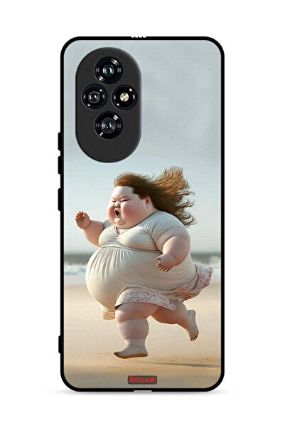 Tolwak غطاء حماية لهاتف Honor 200 5G بتصميم فتاة سمينة تركض