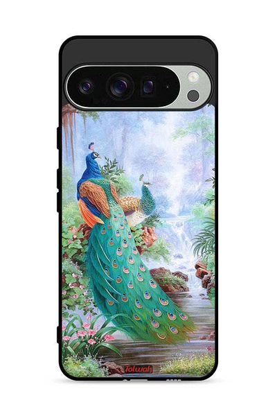 Tolwak غطاء حماية لجهاز Google Pixel 9 Pro بنقشة الطاووس