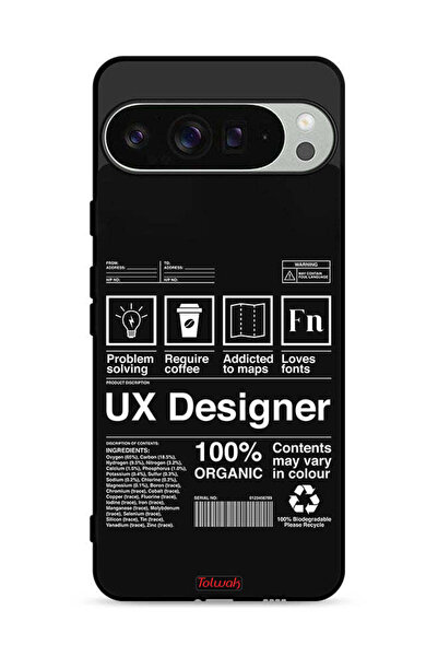 Tolwak غطاء حماية لجهاز Google Pixel 9 Pro XL، ملصق مصمم تجربة المستخدم