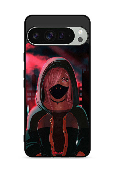 Tolwak غطاء حماية لهاتف Google Pixel 9 Pro بتصميم فتاة ترتدي قناعًا