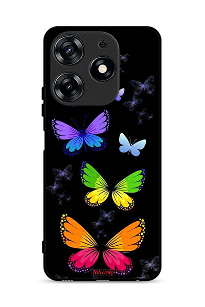 Tolwak غطاء حماية لهاتف تكنو سبارك 10 برو 4G بنقشة فراشات ملونة