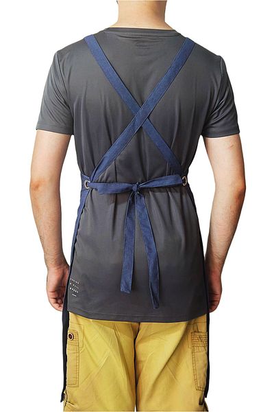 Ant Rotagrup Üniforma ve İş Elbiseleri Cross Tie Pocketless Jeans Color "Cross - Back" Kitchen Restaurant Chef Apron