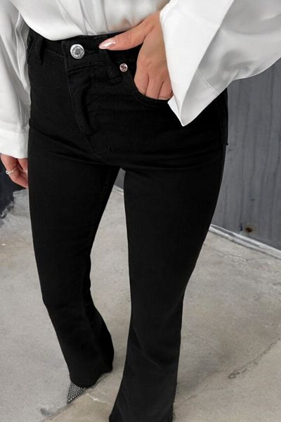 byhaziran butik Audrey Black High Waist Flare Jeans