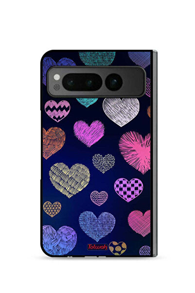 Tolwak غطاء حماية لهاتف جوجل بيكسل فولد 5G بنقشة قلوب داجا