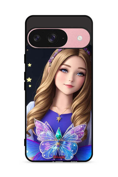 Tolwak غطاء حماية لجهاز Google Pixel 9 بتصميم فتاة فراشة لطيفة