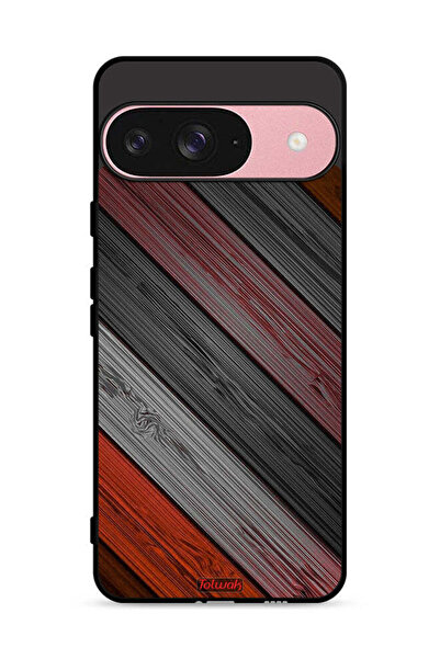 Tolwak غطاء حماية لجهاز Google Pixel 9 بنمط خشبي ملون