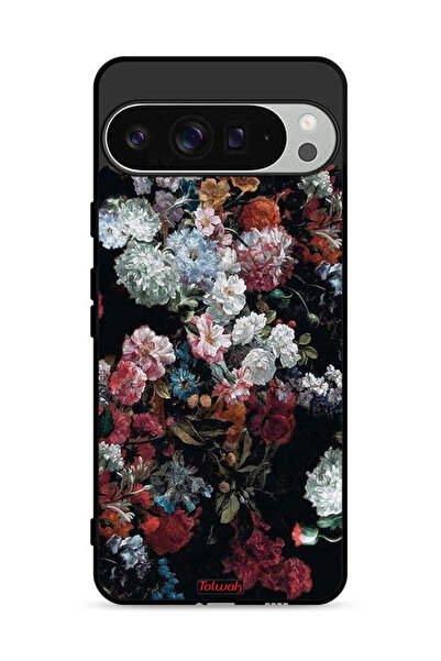 Tolwak غطاء حماية لجهاز Google Pixel 9 Pro XL بنقشة ورود عتيقة