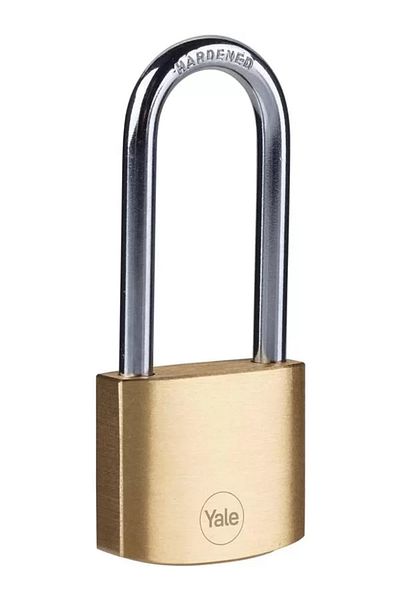 Yale Y110B/30/147/1 - 30mm Brass Padlock (Long Ring) - High Protection - Hardened Steel