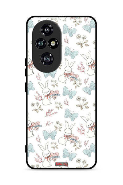 Tolwak غطاء حماية لهاتف Honor 200 Pro 5G بطبعة أرنب وفراشات