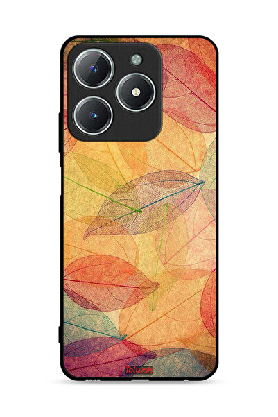 Tolwak غطاء حماية لهاتف Realme C61 4G بطبعة أوراق فنية رقمية تجريدية