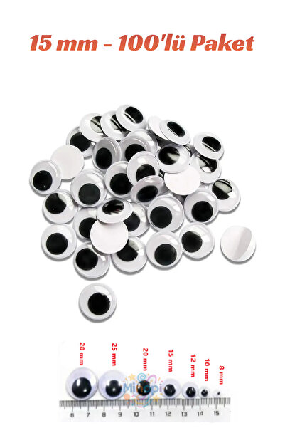 Minopi Oynar Göz Siyah 15 mm 100'lü Paket Oynayan Göz Hobi Tasarım Anasınıfı ...