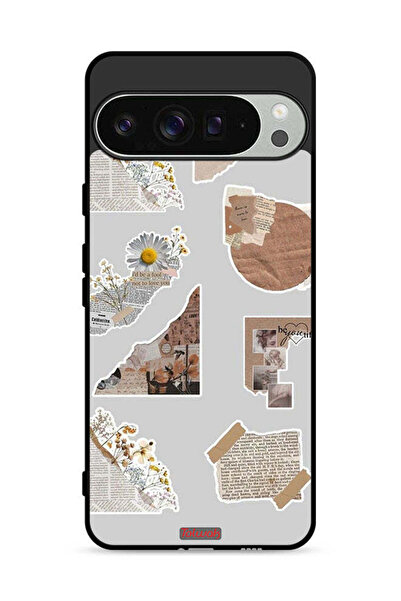 Tolwak غطاء حماية لجهاز Google Pixel 9 Pro مصنوع من قطع من الملصقات الورقية