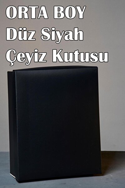 Dantelux Düz Siyah Orta Boy Çeyiz Kutusu
