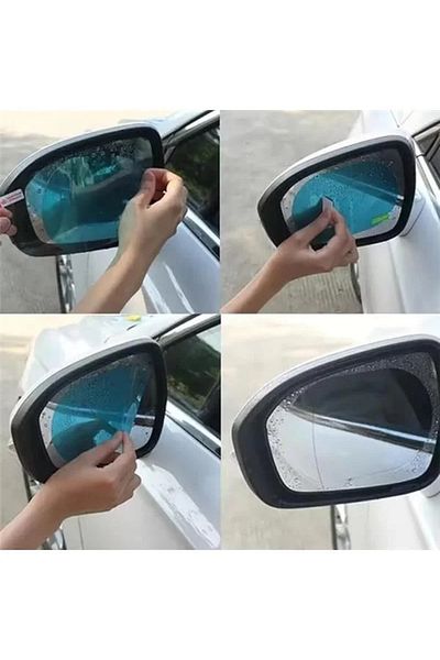 ShopZum Car Mirror Rain Slider Film, Rearview Mirror Anti-Fog and Waterproof Film Set of 2