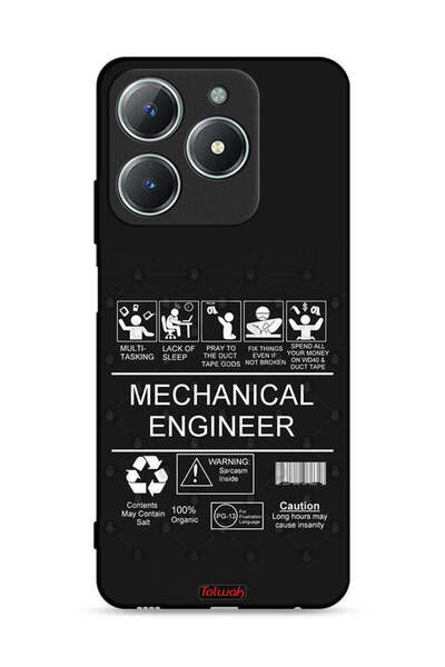 Tolwak غطاء حماية لهاتف Realme C63 4G، ملصق مهندس ميكانيكي