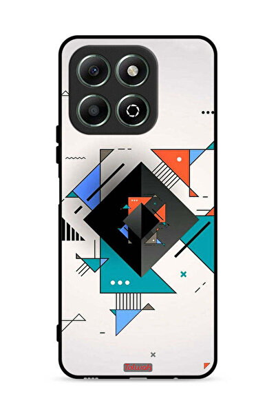 Tolwak غطاء حماية لهاتف Honor X6b 4G بأشكال مربعة ومثلثة ونمط تجريدي