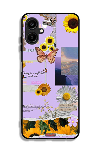 Tolwak Samsung Galaxy F06 5G Protective Case Cover Beautiful Sunflower Stickers