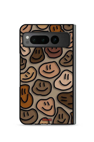 Tolwak غطاء حماية لهاتف جوجل بيكسل فولد 5G برسومات وجوه مبتسمة