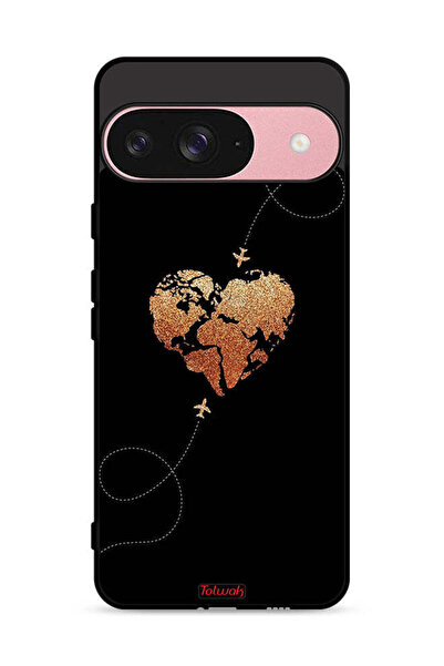 Tolwak غطاء حماية لجهاز Google Pixel 9 بتصميم طائرات تلامس القلب