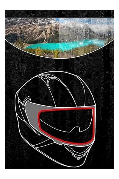 Mu Art Ahşap Motorcycle Helmet Anti-Fog Film for Fog and Rain, Transparent and Waterproof, Easy