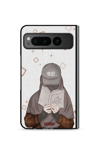 Tolwak غطاء حماية لهاتف جوجل بيكسل فولد 5G، فتاة تقرأ الفن