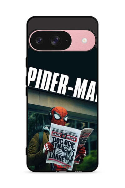 Tolwak غطاء حماية لجهاز Google Pixel 9 بتصميم سبايدرمان يقرأ صحيفة