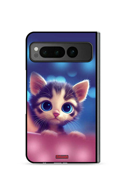 Tolwak غطاء حماية لجهاز جوجل بيكسل فولد 5G بتصميم قطة صغيرة