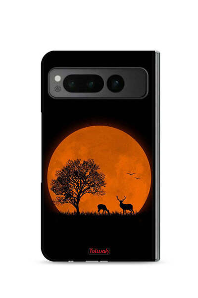 Tolwak غطاء حماية لجهاز جوجل بيكسل فولد 5G برسومات قمر المساء