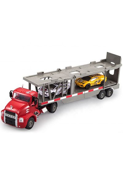 DOUBLE EAGLE Mack transport truck with 2 cars 1:26