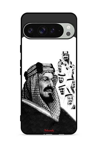Tolwak غطاء حماية لجهاز جوجل بيكسل 9 برو إكس إل، ملصق فني أبيض وأسود لملوك ال...