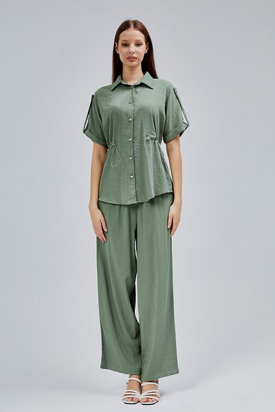 Bolivente Khaki Relaxed Fit Shirt Pants Set