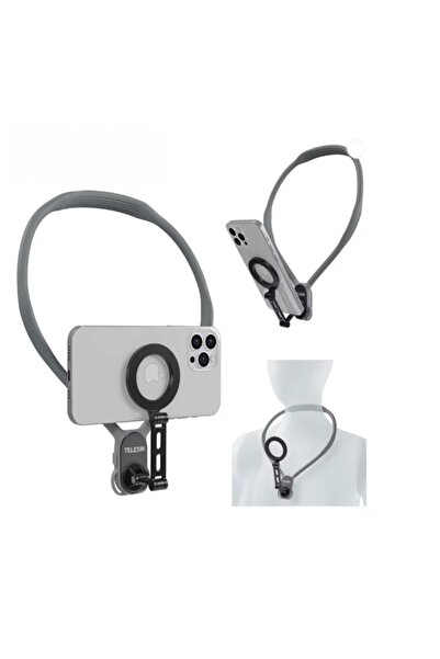 newnet Boyun Askılı Manyetik Telefon Tutucu 360 Derece Ayarlanabilir Aksiyon ve Video Çekimi Aksesuarı