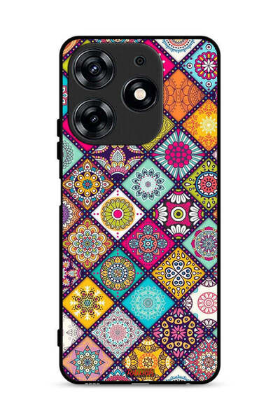 Tolwak غطاء حماية لهاتف تكنو سبارك 10 برو 4G بنقشة مربعات ماندالا