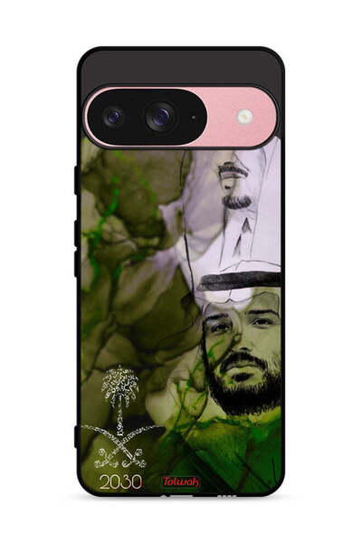 Tolwak غطاء حماية لجهاز جوجل بيكسل 9 - ملصق فني للملك سلمان وولي العهد محمد