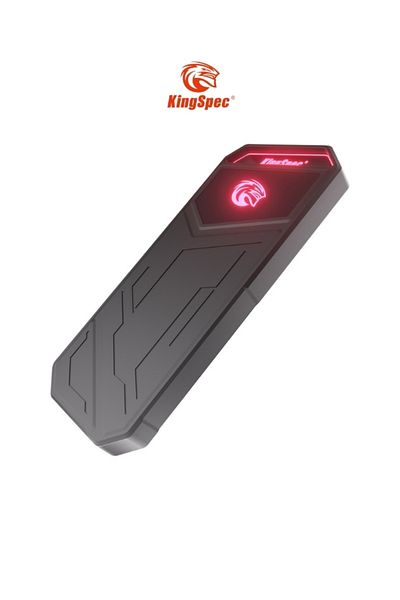 KINGSPEC محرك أقراص الحالة الصلبة الخارجي المحمول Z5 مع إضاءة RGB | علبة من سبائك الزنك، محرك أقراص الحالة الصلبة فائق السرعة USB 3.2 Gen2x2