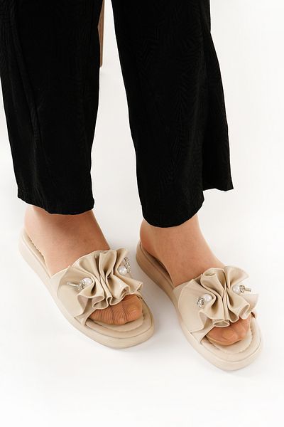 Babetty Women's Pearl Stylish Comfortable Soft Orthopedic Flat Sole Slippers