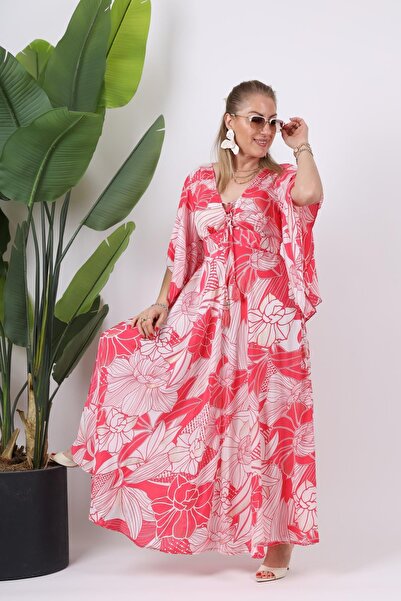 MİSLİNA BUTİK İthal Hint İpek Ön Çapraz Detay Elbise