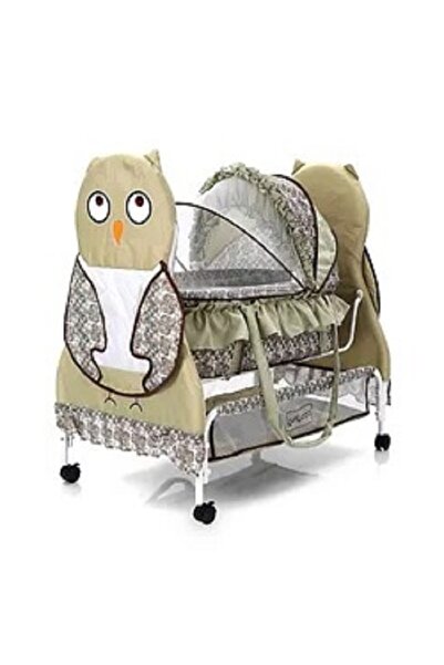 rexa مهد بيبي هاج مطبوع عليه بومة مع خاصية قفل التأرجح لنوم آمن، مقاس 96 × 57...