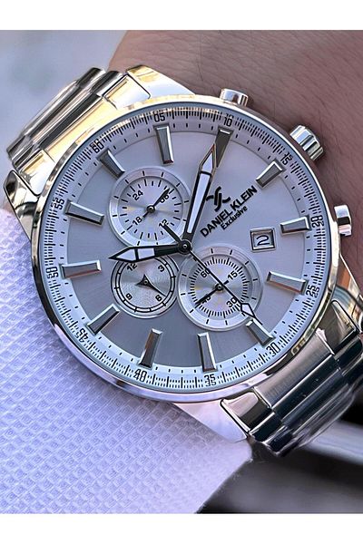 Daniel Klein Steel Cord Stopwatch Dial Design 3 Atm Water Resistant Men Wristwatch 10602.11