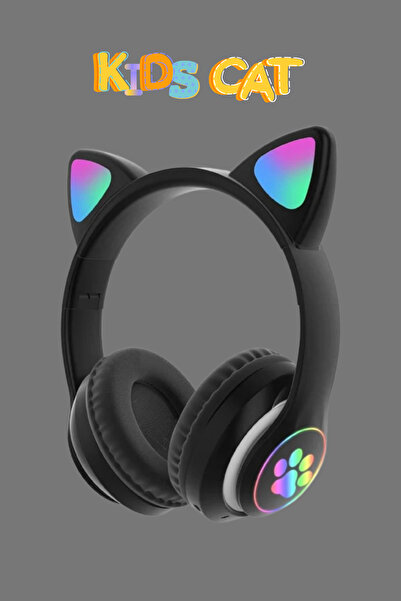 WUNİT Patili Kedi Kulaklık Bluetooth Kablosuz Akıllı RGB Işıklı Çocuk Oyun Ku...