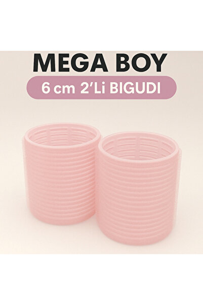 mirenza cosmetic Set de 2 bigudiuri pentru păr cu velcro roz Mega Size 6 cm |...