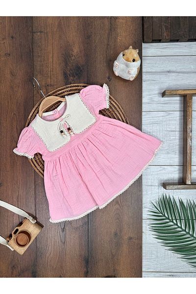 Kids Kingdom Cotton Lace Detail Short Sleeve Girl Dress